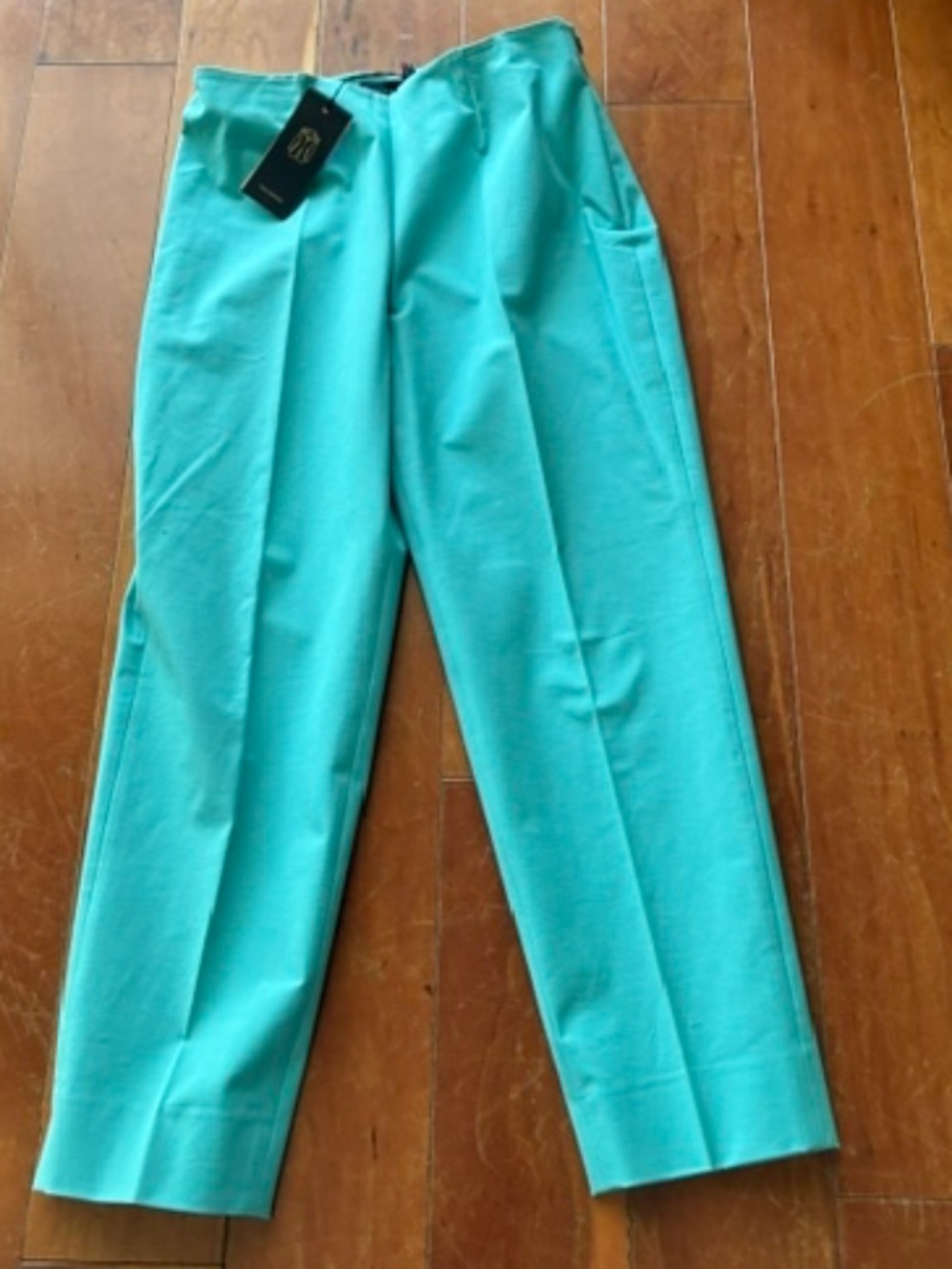 PIAZZA SEMPIONE "AUDREY" PANTS.  NEW WITH TAGS.  DEEP TURQUOISE BLUE.  SIZE 8/44